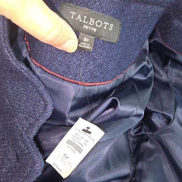 NWT Talbots Navy Blue Wool Blazer / Jacket  6P - Picture 8 of 9
